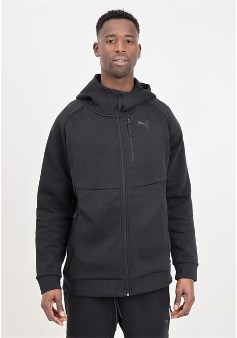 Men's Essentials+ Tape black hoodie PUMA | 62438501