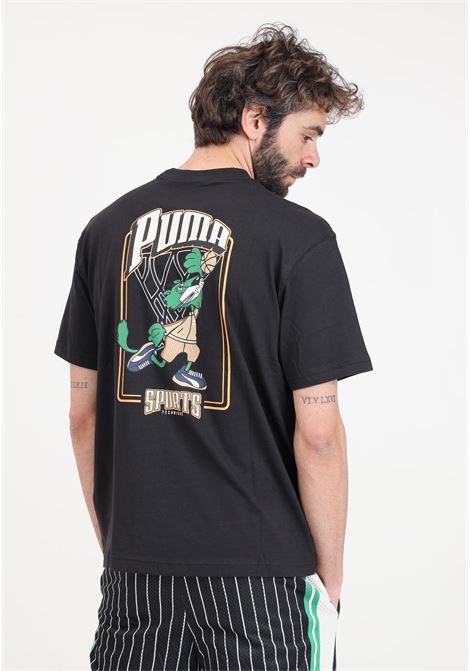 T-shirt da uomo nera Puma team Graphic PUMA | 62439501