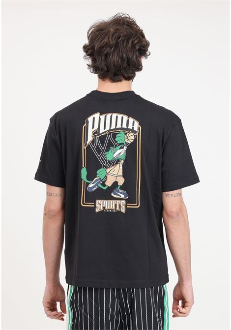 T-shirt da uomo nera Puma team Graphic PUMA | 62439501