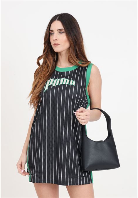Short black and green striped Mesh women's dress PUMA | 62460501