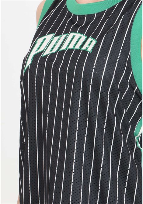 Short black and green striped Mesh women's dress PUMA | 62460501