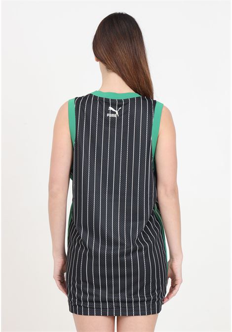 Short black and green striped Mesh women's dress PUMA | Dresses | 62460501