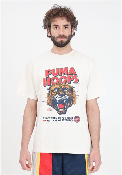 T-shirt da uomo beige Showtime tee PUMA | 62473701