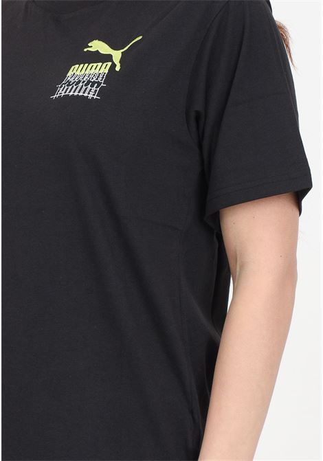 T-shirt da donna nera Classics brand love PUMA | T-shirt | 62497201