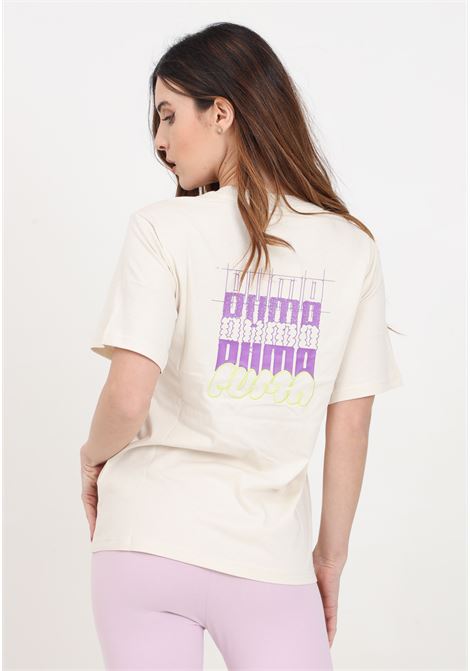 T-shirt da donna beige Classics brand love PUMA | T-shirt | 62497287