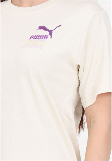 T-shirt da donna beige Classics brand love PUMA | 62497287