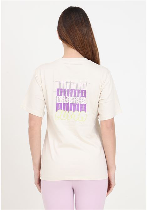 T-shirt da donna beige Classics brand love PUMA | 62497287