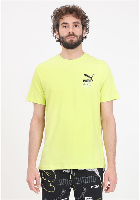 T-shirt da uomo verde lime Brand love Graphic PUMA | 62502838