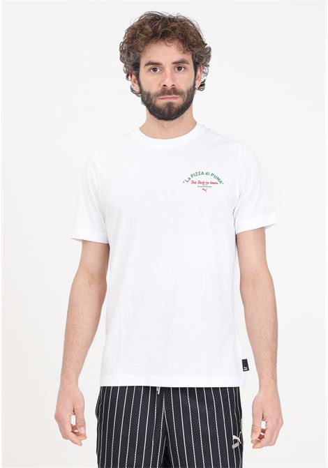 T-shirt bianca da uomo Graphics puma pizza PUMA | T-shirt | 62541502