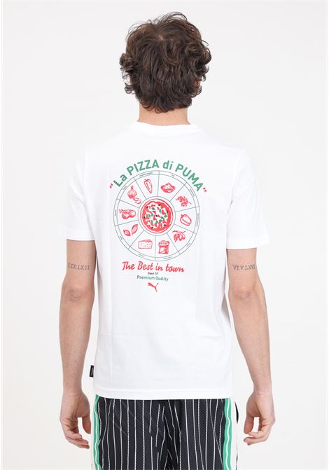 T-shirt bianca da uomo Graphics puma pizza PUMA | T-shirt | 62541502