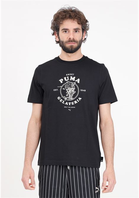 T-shirt da uomo nera Graphics puma gelateria PUMA | 62541601