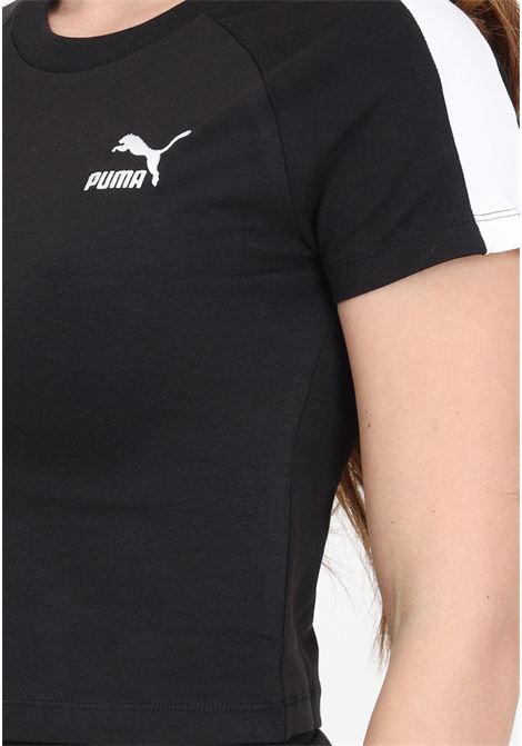 Black women's t-shirt ICONIC T7 Baby tee PUMA | 62559801