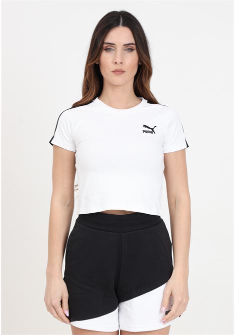 White women's t-shirt ICONIC T7 Baby tee PUMA | T-shirt | 62559802