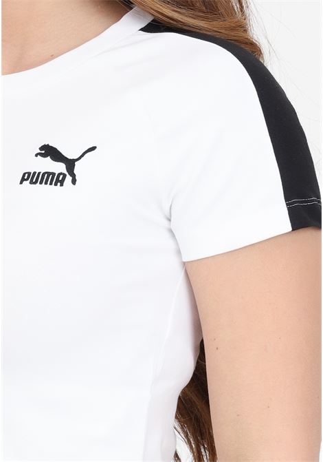 T-shirt da donna bianca ICONIC T7 Baby tee PUMA | T-shirt | 62559802