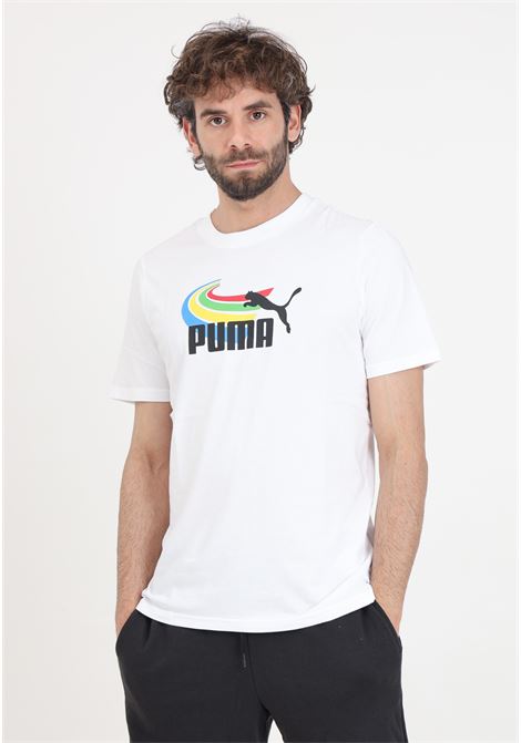 Graphics summer sports men's white sports t-shirt PUMA | T-shirt | 62790802