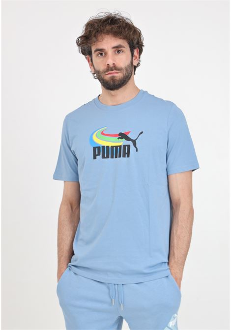 T-shirt sportiva celeste da uomo Graphics summer sports PUMA | 62790820