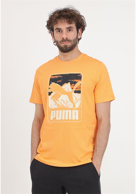 T-shirt sportiva arancione da uomo Graphics Mountain PUMA | T-shirt | 62791146