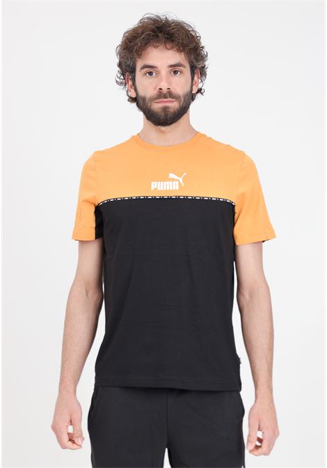 T-shirt arancione e nera da uomo ESS BLOCK X PUMA | T-shirt | 67334191