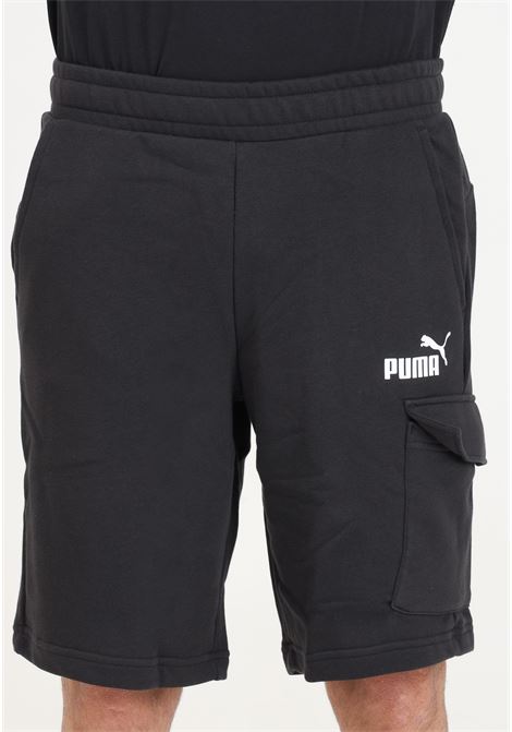 Shorts da uomo neri con stampa logo ESS Cargo PUMA | 67336601