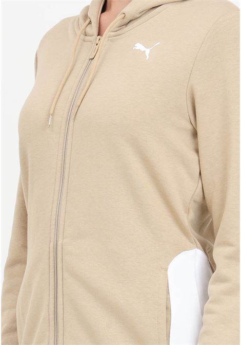 Beige and black classic hooded women's tracksuit PUMA | 67369983