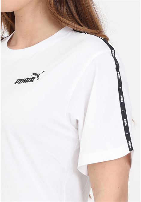 T-shirt da donna bianca e nera Ess Tape PUMA | T-shirt | 67599402