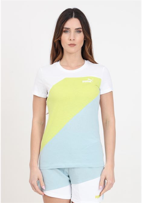 T-shirt da donna bianca verde e celeste puma power PUMA | T-shirt | 67789222