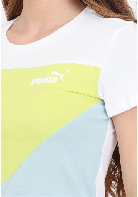 T-shirt da donna bianca verde e celeste puma power PUMA | 67789222