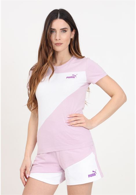 T-shirt da donna bianca e lilla puma power PUMA | T-shirt | 67789260