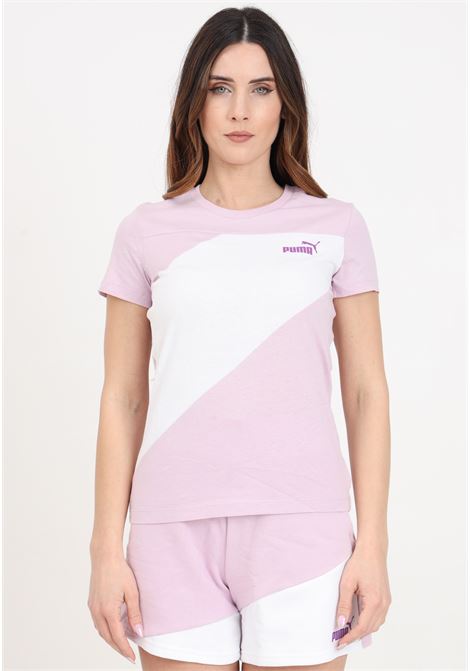 White and lilac women's puma power t-shirt PUMA | T-shirt | 67789260