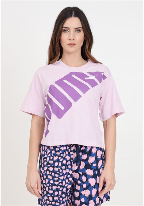 Lilac women's t-shirt Puma power cropped tee PUMA | T-shirt | 67789660