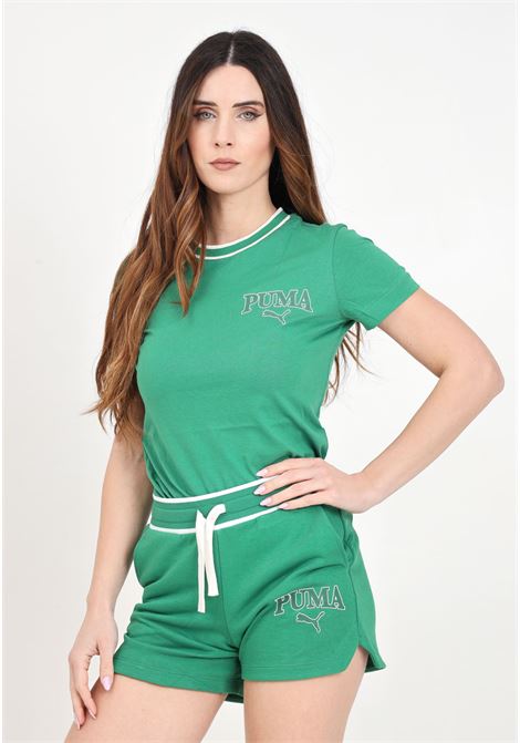 T-shirt da donna verde e bianca Puma squad PUMA | T-shirt | 67789786