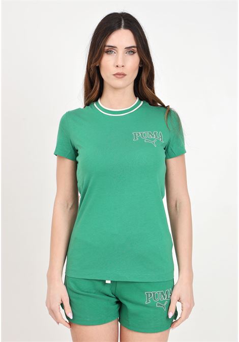 T-shirt da donna verde e bianca Puma squad PUMA | 67789786