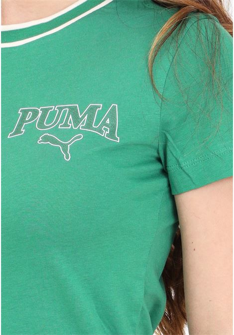 Puma squad green and white women's t-shirt PUMA | T-shirt | 67789786