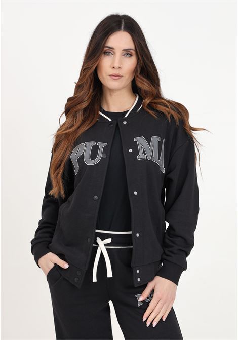 Black and gray women's college jacket puma squad track jacket PUMA | 67790201