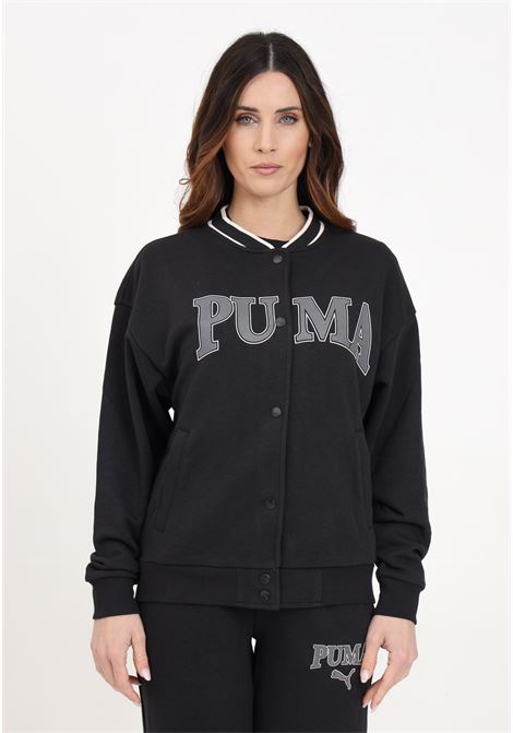 Giacca college da donna nera e grigia puma squad track jacket PUMA | Giubbotti | 67790201