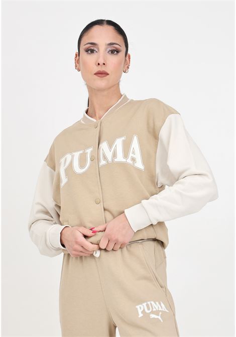 Giubbotto college da donna beige e bianca puma squad track jacket PUMA | Giubbotti | 67790283