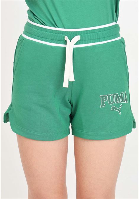 Puma squad green and white women's shorts PUMA | 67870486