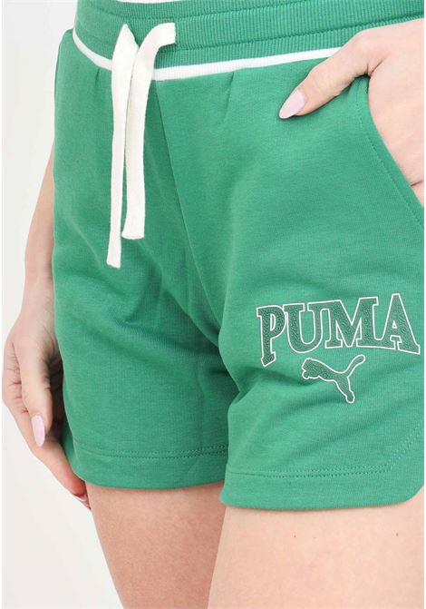 Shorts da donna verdi e bianchi Puma squad PUMA | Shorts | 67870486