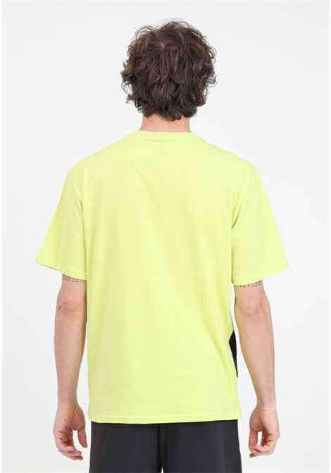 T-shirt verde lime e nera da uomo Puma power colorblock PUMA | 67892938