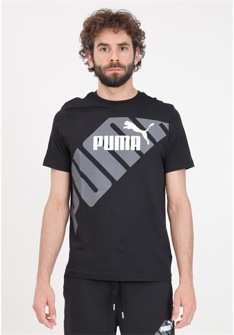 T-shirt da uomo nera Puma power graphic tee PUMA | 67896001