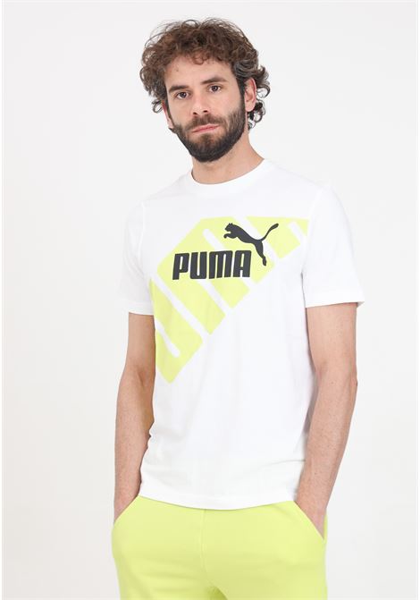 T-shirt da uomo bianca Puma power graphic tee PUMA | 67896052