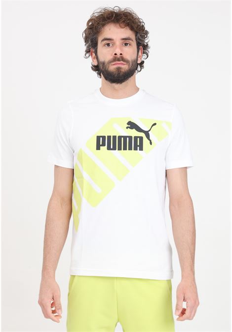 T-shirt da uomo bianca Puma power graphic tee PUMA | 67896052