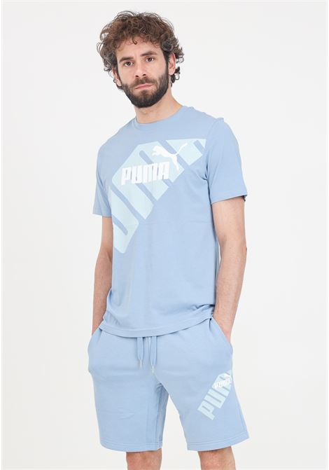 Puma power graphic men's light blue shorts PUMA | Shorts | 67896520