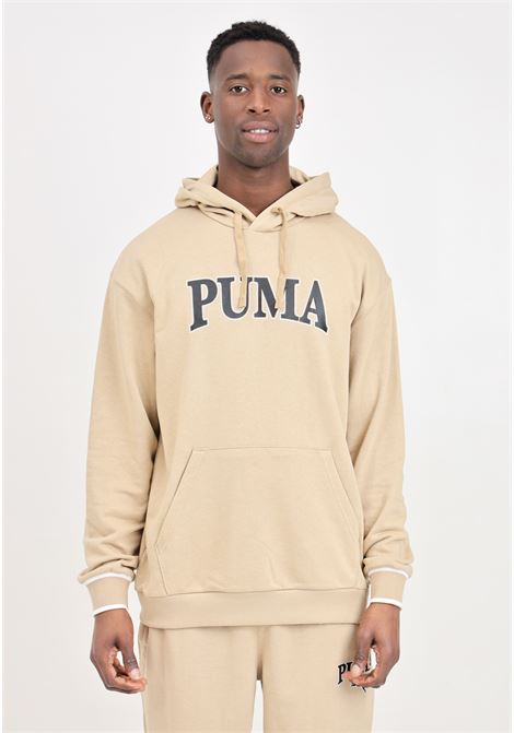 Beige men's puma squad hooded sweatshirt PUMA | Hoodie | 67896983