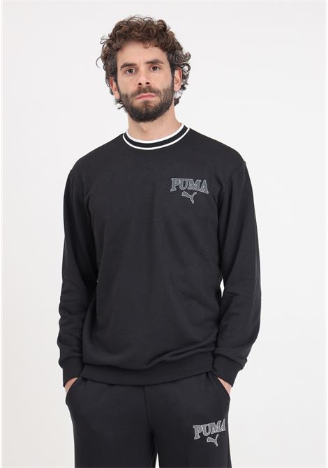 Black and white men's puma squad crew sweatshirt PUMA | Hoodie | 67897001