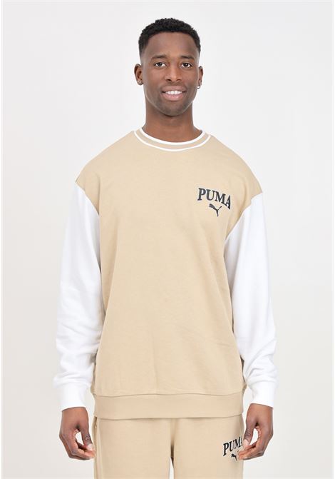 Beige and white puma squad crew men's sweatshirt PUMA | 67897083