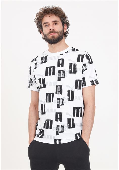 White men's t-shirt ESS+ aop logo PUMA | T-shirt | 67898202
