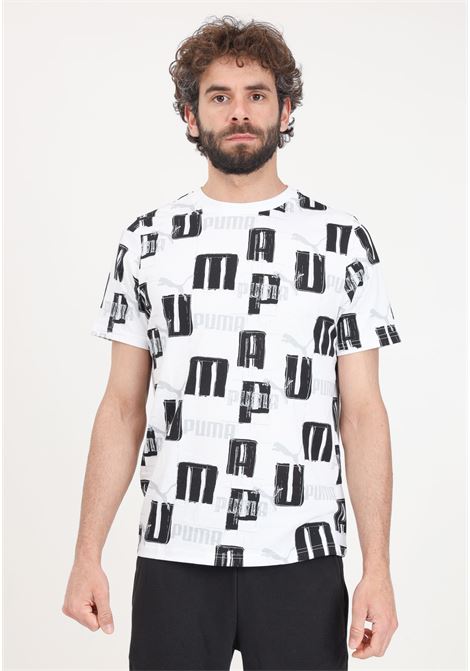 White men's t-shirt ESS+ aop logo PUMA | T-shirt | 67898202