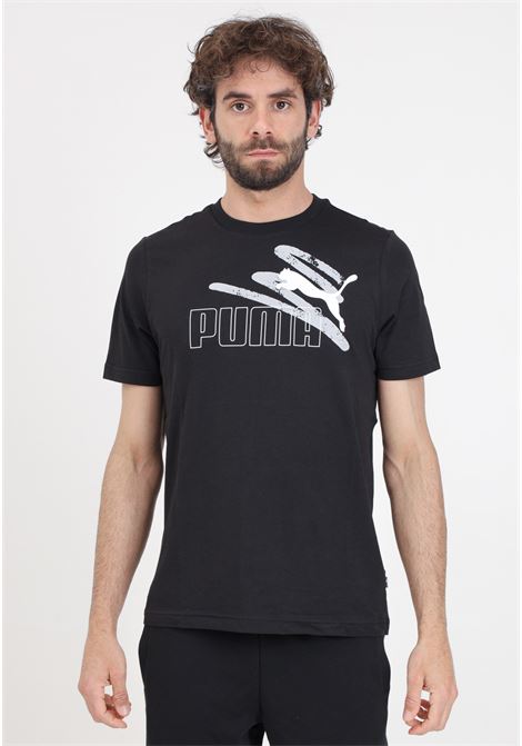 T-shirt sportiva nera da uomo Ess+ logo lab PUMA | T-shirt | 67898801