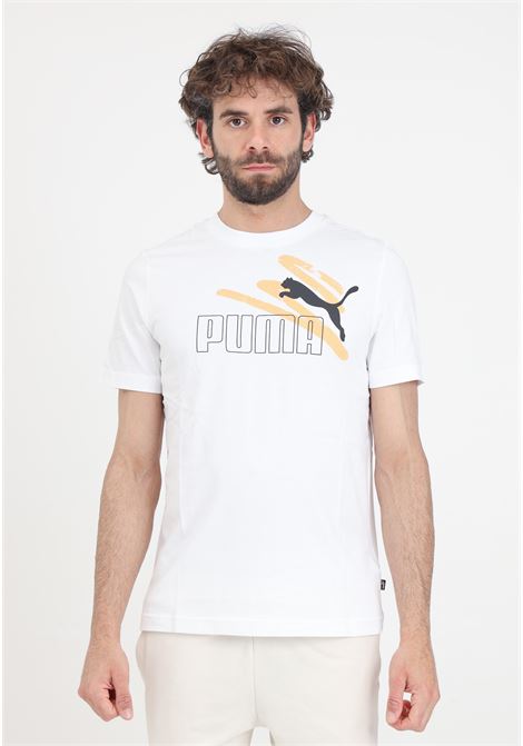 T-shirt sportiva bianca da uomo Ess+ logo lab PUMA | T-shirt | 67898802